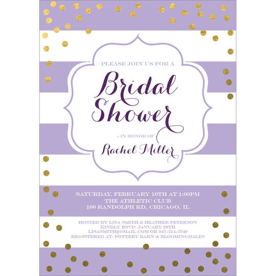 Gold Confetti Bridal Shower Invitations